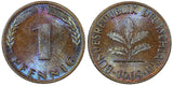 Germany - Federal Republic 1969 F 1 Pfennig aUNC Rainbow Toned KM# 105 (21 450)