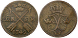 Sweden Frederick I Copper 1742 SM 1 Öre KM# 416.1 (21 311)