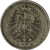 Germany - Empire Wilhelm I 1876 G 5 Pfennig Baden-Württemberg Mint KM# 3 (075)