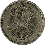 Germany - Empire Wilhelm I 1876 G 5 Pfennig Baden-Württemberg Mint KM# 3 (075)