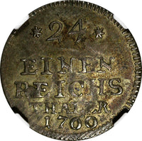 GERMANY SAXE-HILDBURGHAUSEN 1760 1/24 Thaler NGC MS63 TOP GRADED KM# 50 (120)