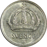 Sweden Gustaf V Silver 1945 TS 25 Öre   KM# 816 (22 026)