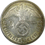 Germany - Third Reich Silver 1939 A 2 Reichs Mark Hindenburg KM# 93 (22 329)