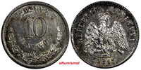 Mexico Silver 1887 Ca M 10 Centavos Mint-96,00 Chihuahua UNC KM# 403.1 (11 407)