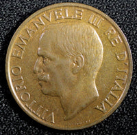 ITALY Vittorio Emanuele III Bronze 1925 R 10 Centesimi ch.UNC KM# 60 (23 887)