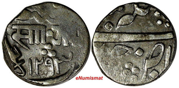 India-Princely States BARODA Sayaji Rao III Silver 1293(1876) 1 RUPEE Y# 29 (72)