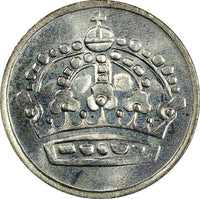 Sweden Gustaf VI Silver 1957 TS 25 Öre GEM BU COIN KM# 824 (22 021)