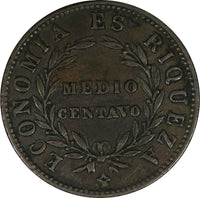 Chile Copper 1835  1/2 Centavo Soho Mint KM# 114 (941)
