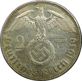Germany - Third Reich Silver 1939 A 2 Reichs Mark Hindenburg KM# 93 (22 417)