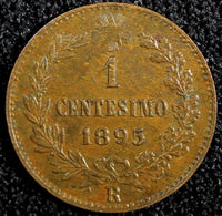 Italy Umberto I Copper 1895 R  1 Centesimo aUNC KM# 29 (23 904)