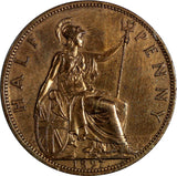 Great Britain Victoria Bronze 1897 1/2 Penny UNC Toned KM# 789 (19 968)