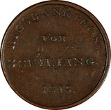 Denmark Copper Frederik VI 1815 3 Skilling Rigsbank Token KM# Tn5 (19 640)