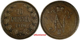 Finland Nicholas II Copper 1910 10 Pennia Mintage-241,000  KM# 14 (14 871)