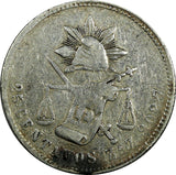 MEXICO Silver 1889 ZS Z 25 Centavos Zacatecas Mint-400,000 SCARCE KM#406.9 (114)