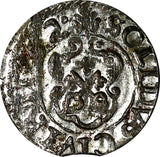 Livonia Riga CARL XI of Sweden Silver 1662 Solidus,Schilling XF KM# 55 (15 026)