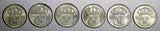 SWEDEN Gustaf V Silver LOT OF 6 COINS 1911-1939 10 Ore  KM# 780 (20 627)