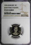 DOMINICAN REPUBLIC PROOF 1976 5 Centavos NGC PF65 CAMEO Mintage-5,000 KM# 41 (0)