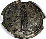 Roman Empire Maximian,AD 286-310 BI Aurelianianus /Salus feeding snake NGC AU(1)