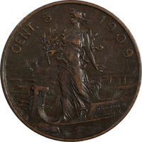 Italy Vittorio Emanuele III Bronze 1909 R 5 Centesimi KM# 42 (317)