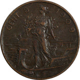 Italy Vittorio Emanuele III Bronze 1909 R 5 Centesimi KM# 42 (317)