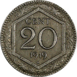 Italy Vittorio Emanuele III Copper-nickel 1919 R 20 Centesimi  KM# 58 (341)