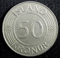 Iceland Nickel 1968 50 Krónur 50th Anniversary - Sovereignty UNC KM# 16 (23 950)