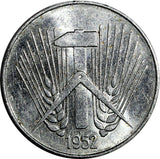 Germany-Democratic Republic Aluminum 1952 E 10 Pfennig XF SCARCE KM# 7 (15 316)