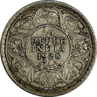 India-British George V Silver 1928 1/4 Rupee Bombay Mint KM# 518 (20 237)