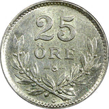 Sweden Gustaf V Silver 1941 G 25 Öre  KM# 785 (22 041)