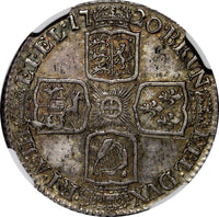 Great Britain George I Silver 1720 1 Shilling NGC AU55 26mm Toning KM# 539.2 (6)