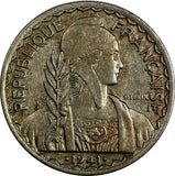 French Indo-China Copper-Nickel 1941 S 20 Cents  San Francisco Mint KM#23a.2 (8)