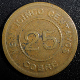 Guatemala Provisional Coinage Copper 1915 25 Centavos KM# 231 (23 330)