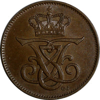 Denmark Frederik VIII Bronze 1907 VBP GJ 2 Ore Ch UNC  KM# 805 (15 048)