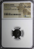 Roman House of Constantine Constantine II AD 337-340 AE Nummus NGC Ch AU (421)