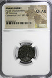 Roman Empire Constantius II AD 337-361 AE Nummus/ Soldier Horseman NGC Ch AU (7)