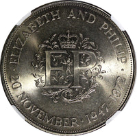 Great Britain 1972 25 New Pence Silver Royal Wedding NGC MS65 KM# 917 (022)