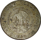 Mexico ESTADOS UNIDOS MEXICANOS Silver 1956 10 Pesos UNC GREY TONING KM# 474 (1)