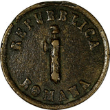 Italian States ROMAN REPUBLIC - ANCONA 1849 A Baiocco 29.3 mm KM# 12 (17 625)