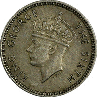 Malaya Copper-Nickel King George VI 1950 5 Cents Last Year Type KM# 7 (18 666)