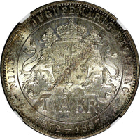 SWEDEN Silver Jubilee Oscar II 1897 EB 2 Kronor NGC MS64 NICE TONED KM# 762 (61)