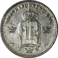 Sweden Oscar II Silver 1874 ST 10 Ore KM# 737 (13 770)