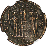 Roman Empire Constantine I AD 307-337 AE3/4  BI Nummus / Two soldiers NGC (287)