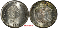 Colombia Simon Bolivar Silver 1938 20 Centavos BU Light Toned KM# 197 (20 110)
