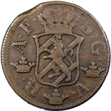 Sweden  Adolf Frederick Copper 1767 2 Ore, S.M. Low Mintage-467,000 KM# 461 (24)