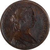 GREAT BRITAIN Victoria 1860 1/2 Penny Obverse Brockage Beaded Border KM# 748 (2)