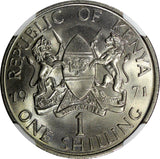 Kenya Mzee Jomo Kenyatta 1971 1 Shilling NGC MS66 TOP GRADED KM# 14 (40)
