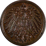 Germany - Empire Wilhelm II Copper 1911 A 1 Pfennig Berlin Mint UNC KM# 10 (247)