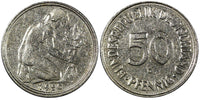 Germany - Federal Republic Copper-Nickel 1950 G 50 Pfennig RARE KM# 104 (190)