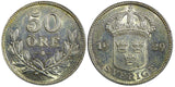 SWEDEN Gustaf V Silver 1929 G 50 Ore  Nice Toned BETTER DATE KM# 788 (22 001)