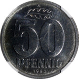 German-Democratic Republic DDR 1980 A 50 Pfennig NGC MS65 TOP GRADED KM#12.2(16)